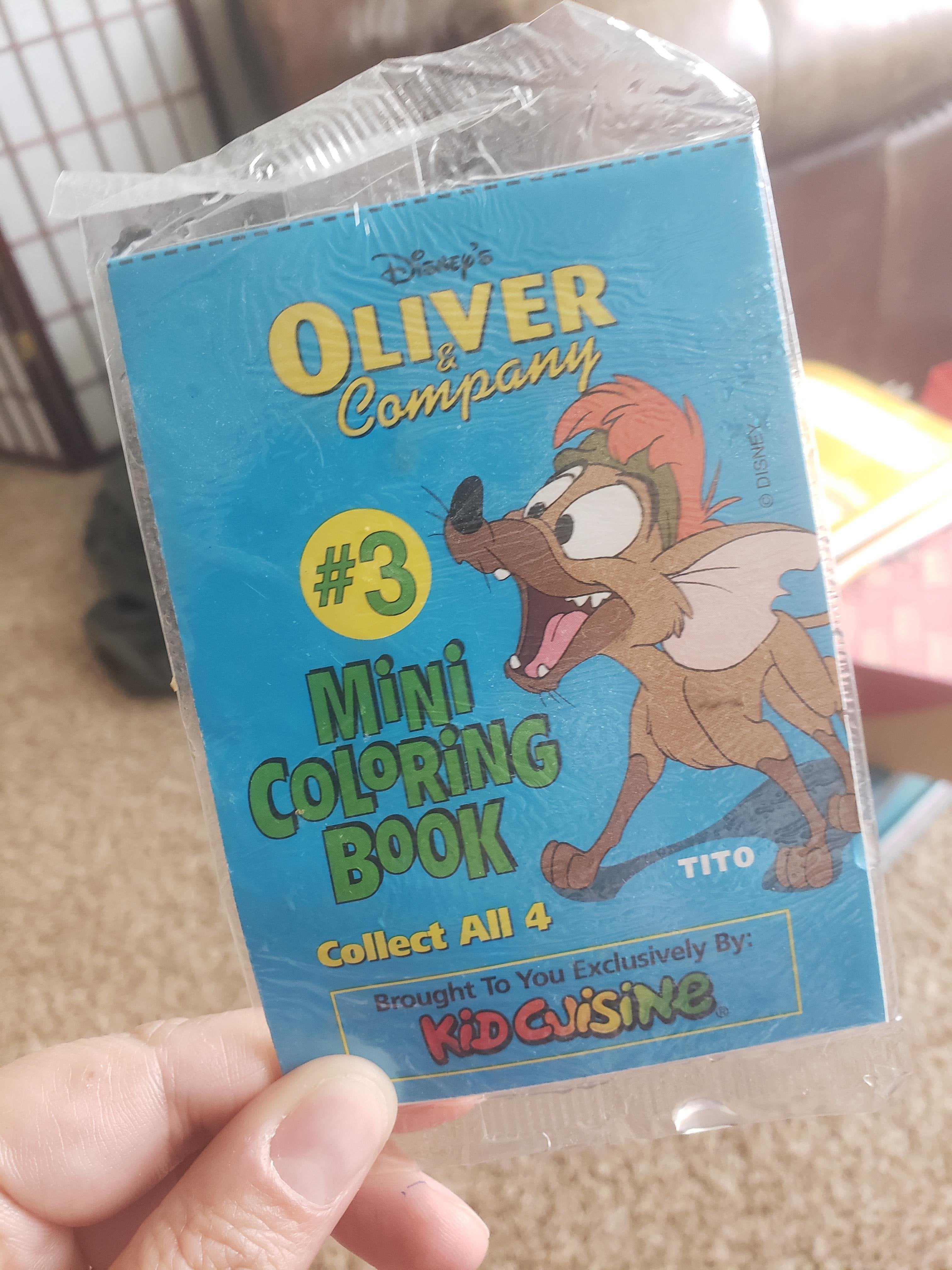 Found an oliver and pany coloring book that came out of a kid cuisine frozen meal rs