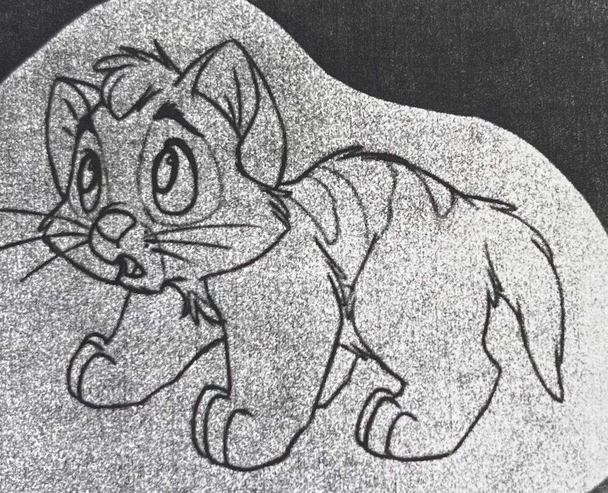 Oliver cat oliver pany disney animation model sheet photocopy