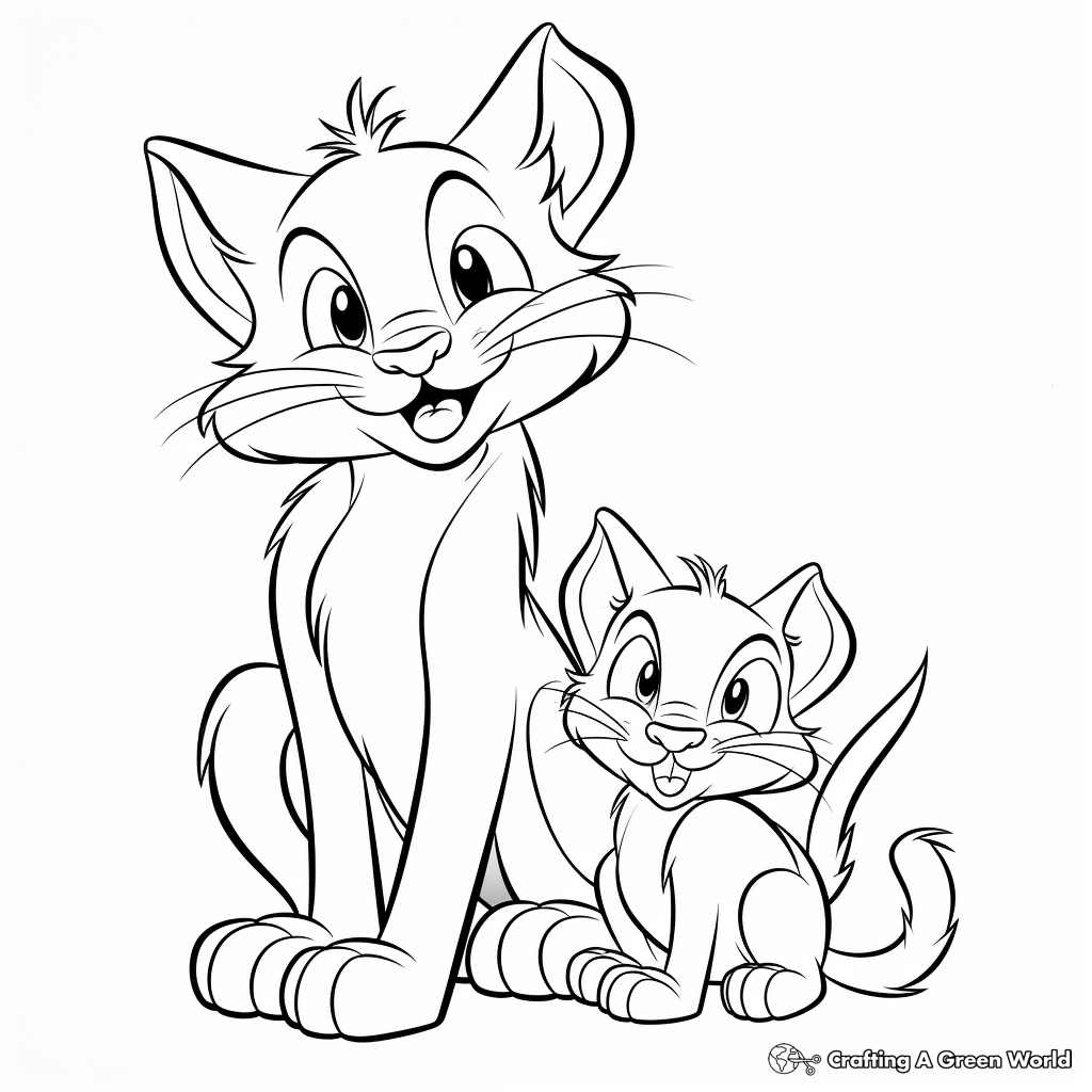 Cat and mouse coloring pages