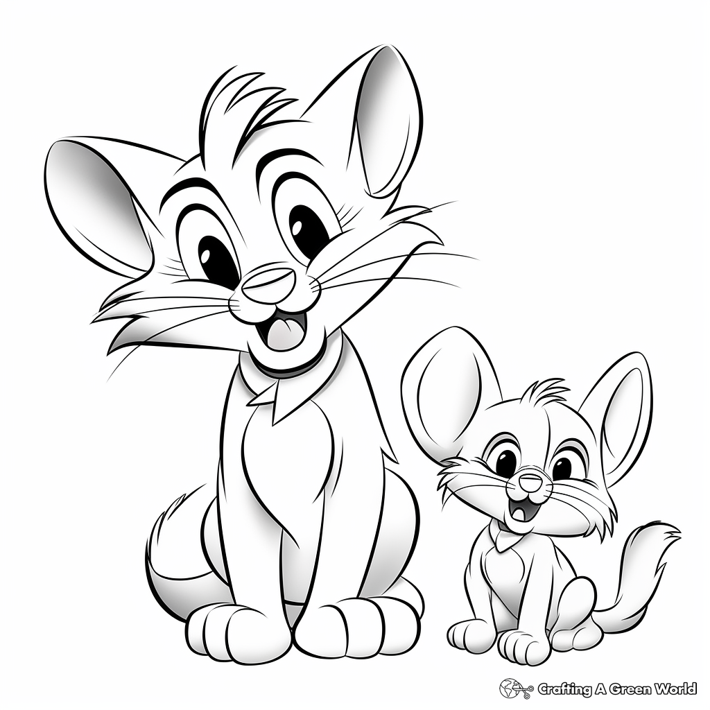 Cat and mouse coloring pages