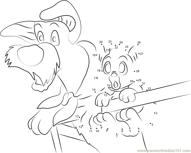 Oliver and dodger are afraid dot to dot printable worksheet