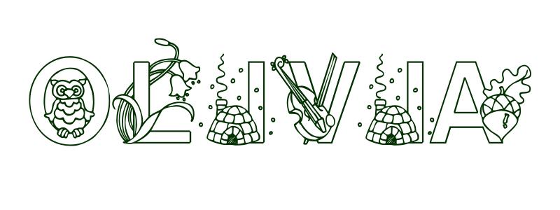Coloring page first name olivia