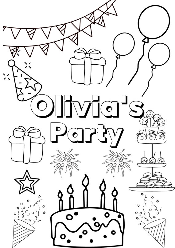 A coloring pages for olivia instant digital download five fun coloring in pages especially for girls named olivia five different themes
