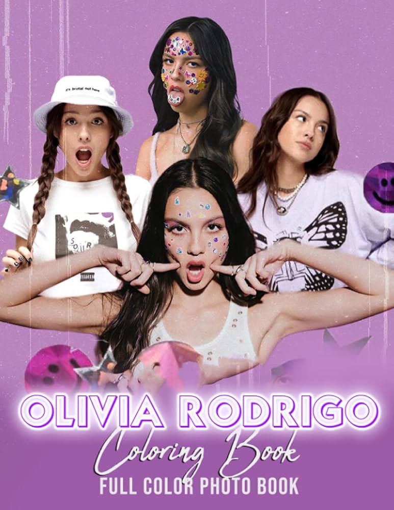 Olivia rodrigo coloring book singer actress inspirational artist coloring book with more than beautiful unique coloring pages in both color and black line art for stress relief relaxation gift tiradoin aidene