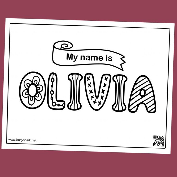 Free coloring page with the name olivia
