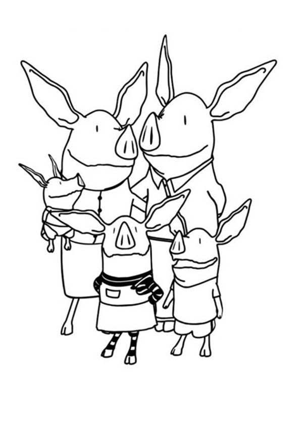 Olivia the pig and family coloring page family coloring pages emoji coloring pages coloring pages