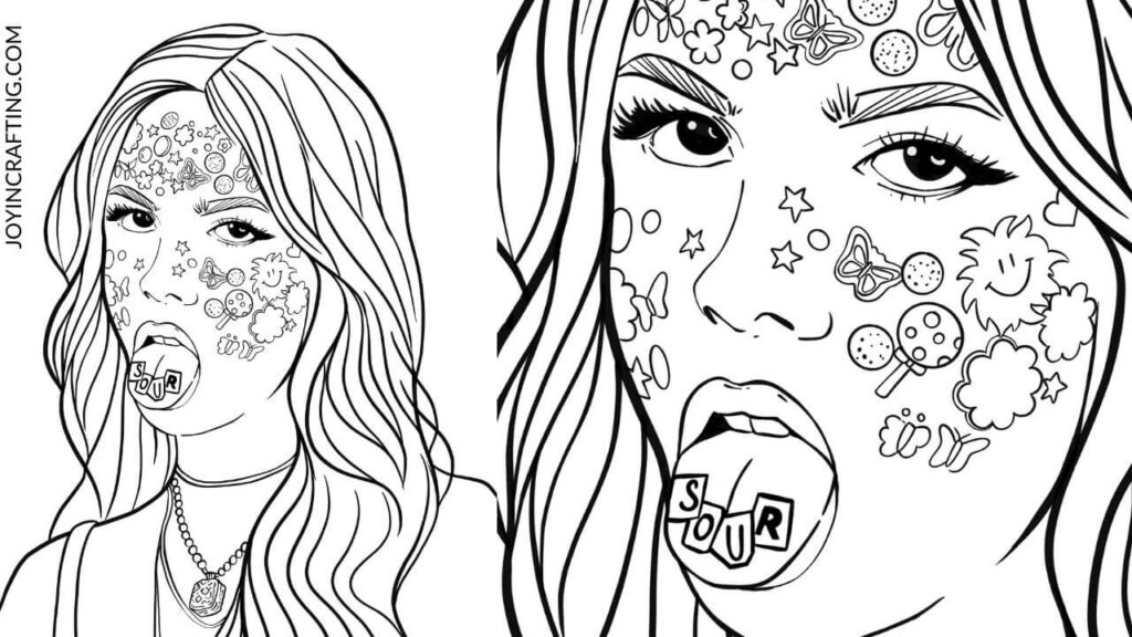 Olivia rodrigo coloring page sour album
