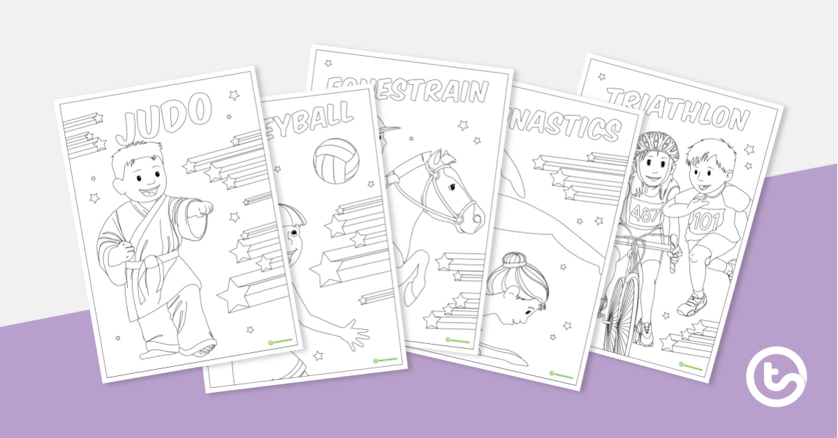 Olympic sports â colouring sheets teach starter