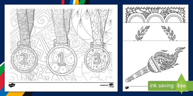 Olympics mindfulness coloring sheets activity olympics