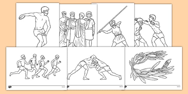 Ancient olympics coloring pages teacher