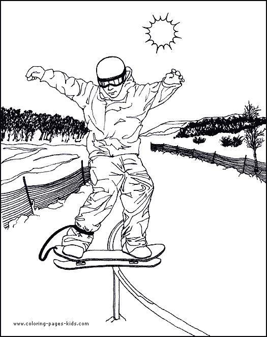 Snowboarding color page