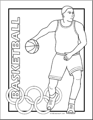 Summer olympics coloring page basketball