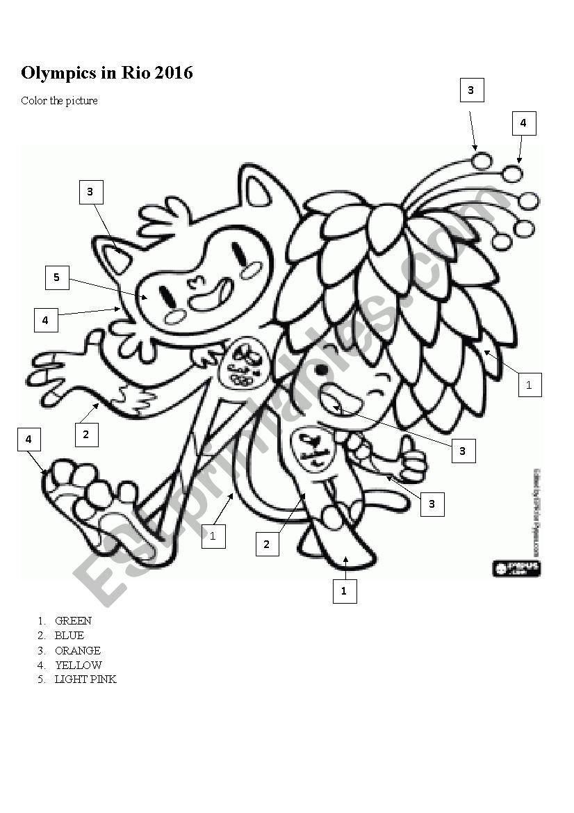 Olympics coloring and body parts