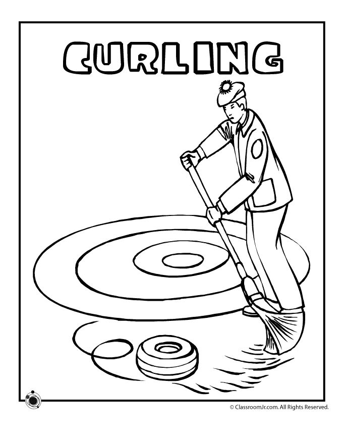 Curling coloring page classroom jr winter olympics activities olympics activities coloring pages