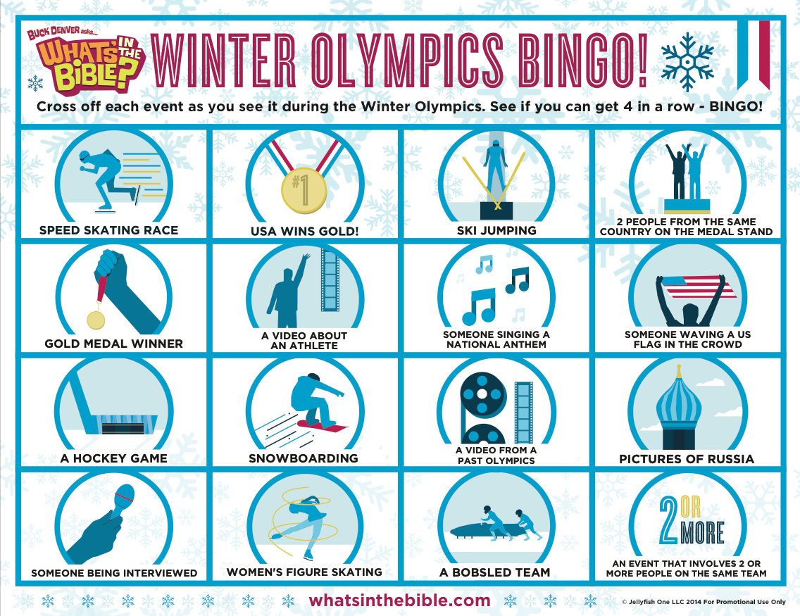 Free winter olympics activities coloring page bingo
