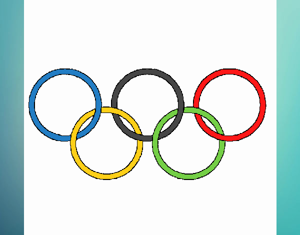 Colored page olympic rings painted by user not registered