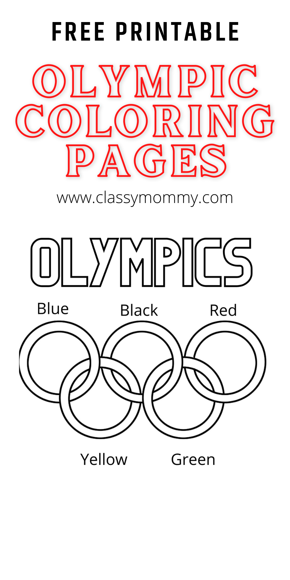 Free printable olympic rings coloring pages