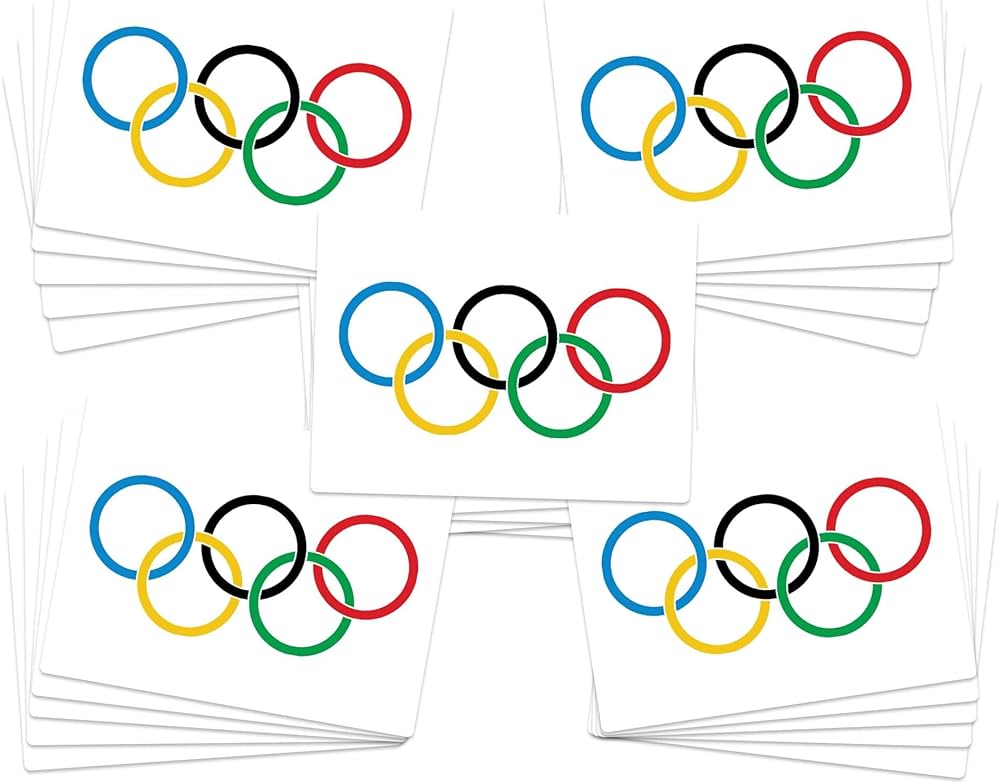 Fashiontats small olympic rings temporary tattoos pack skin safe made in the usa removable beauty personal care