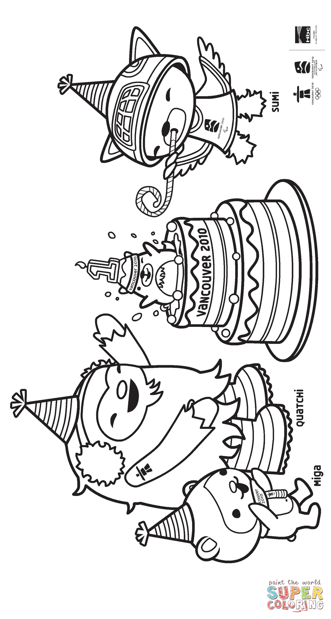 Vancouver olympic mascots coloring page free printable coloring pages