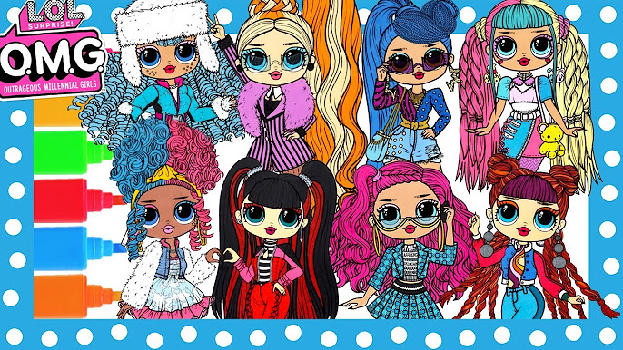 Lol surprise omg dolls coloring book pages happily snowball