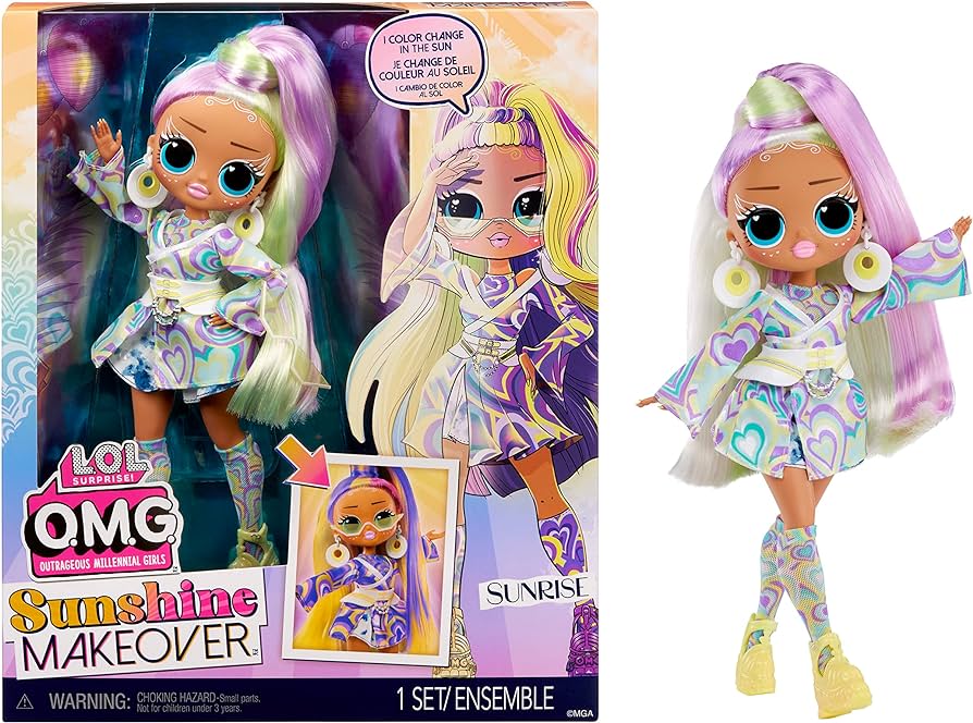 Lol surprise omg sunshine color change sunrise fashion doll with color changing hair and fashions and multiple surprises great gift for kids ages dolls