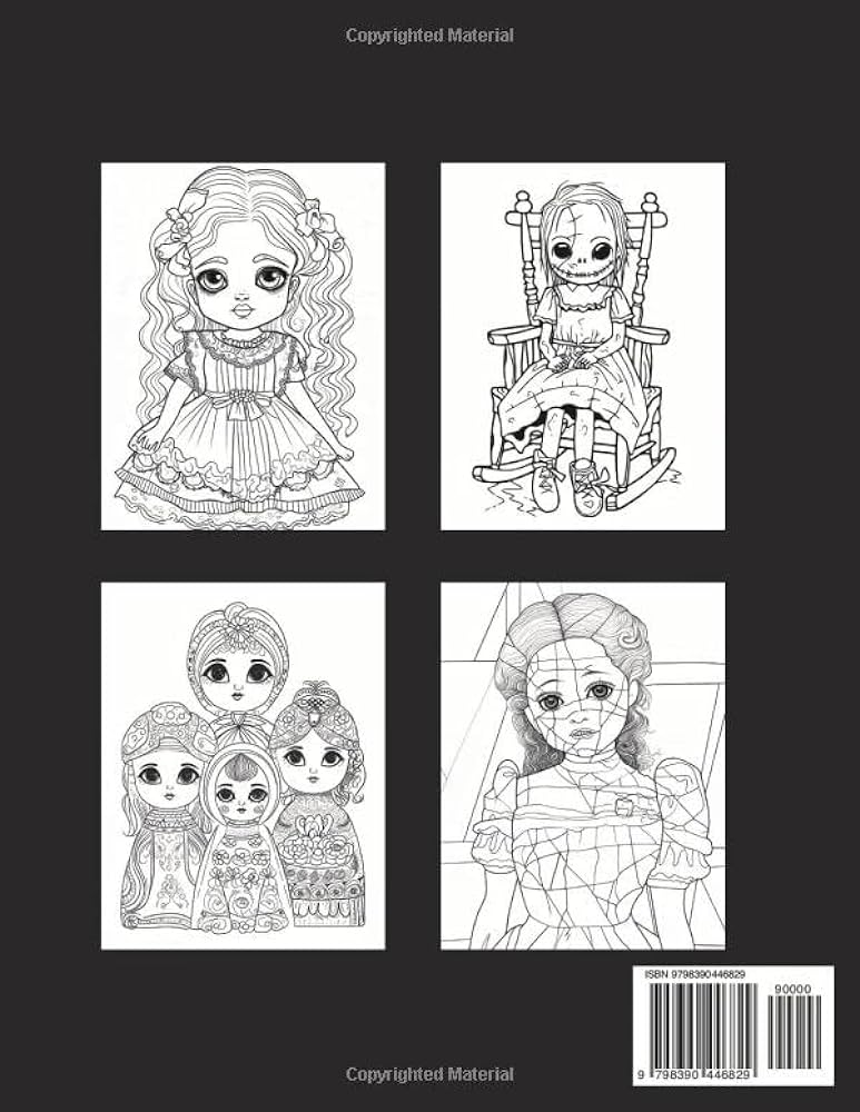 Creepy doll coloring book for by publishing hadiatok