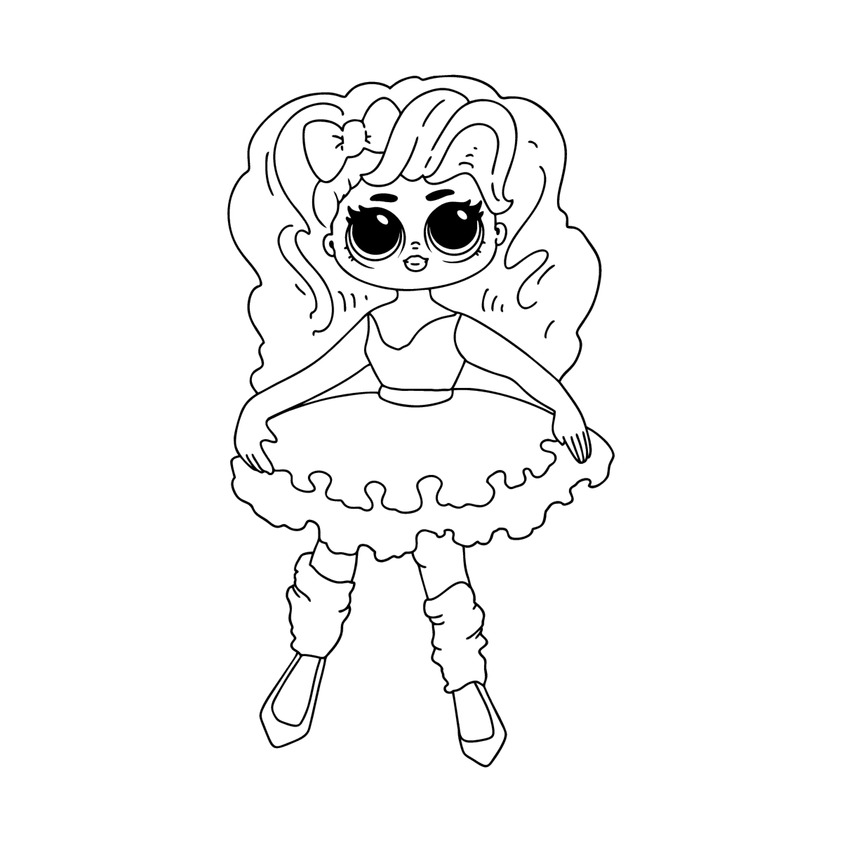 Coloring page lol omg pink baby online and print for free