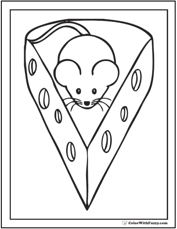 Mouse coloring pages to print and customize for kids