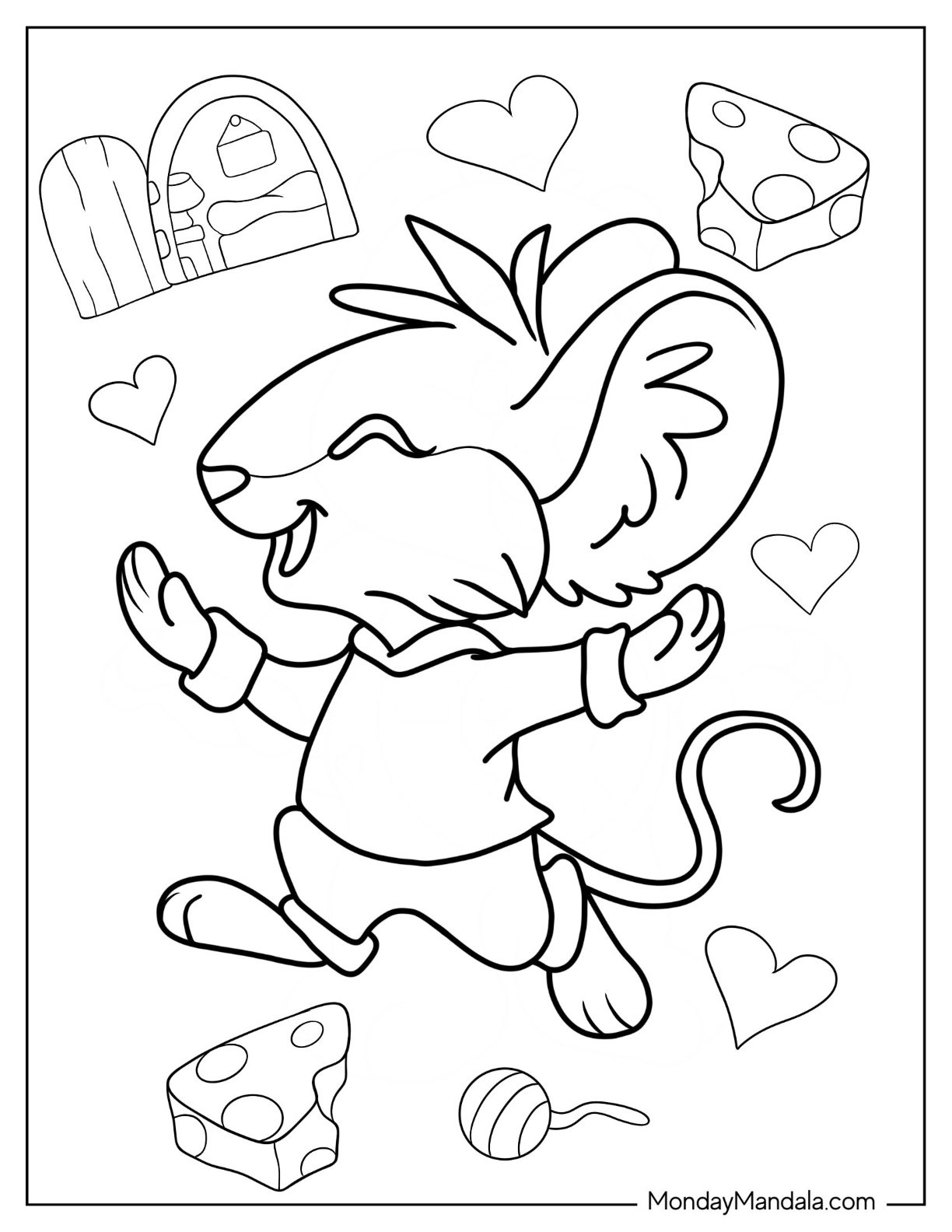 Mouse coloring pages free pdf printables