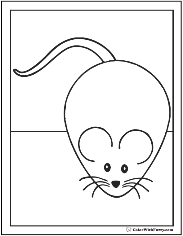 Mouse coloring pages to print and customize for kids