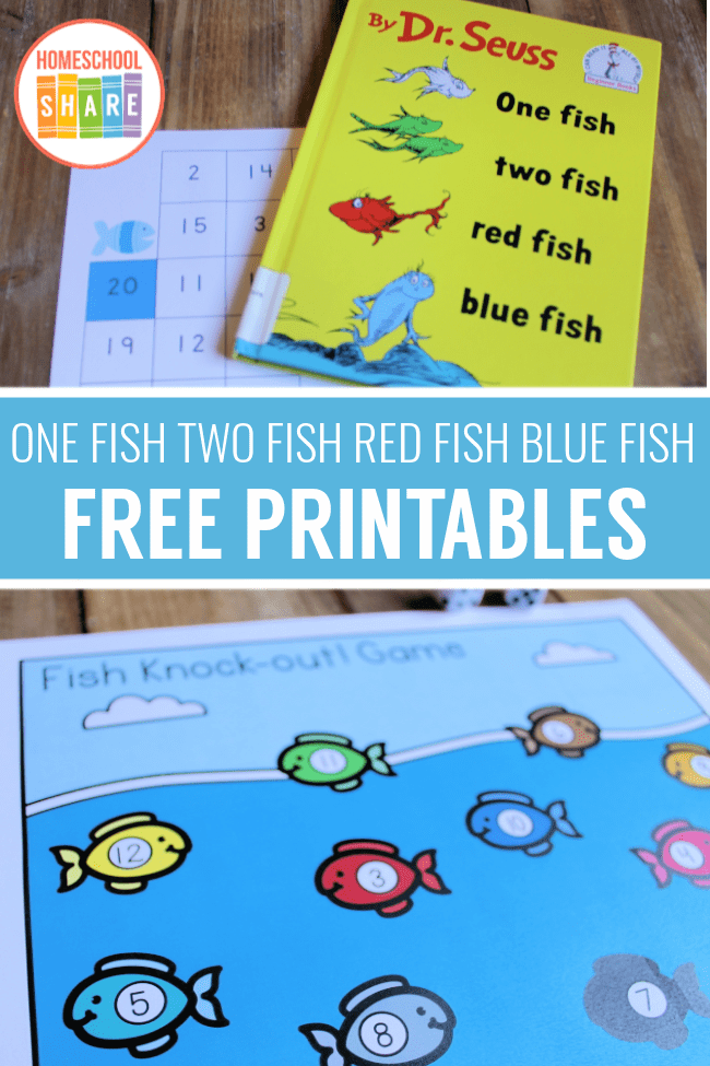 Free one fish two fish printables activities