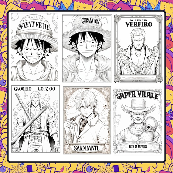 One piece wanted coloring pages adultkids coloring book digital print decorative books instant download digital art printable