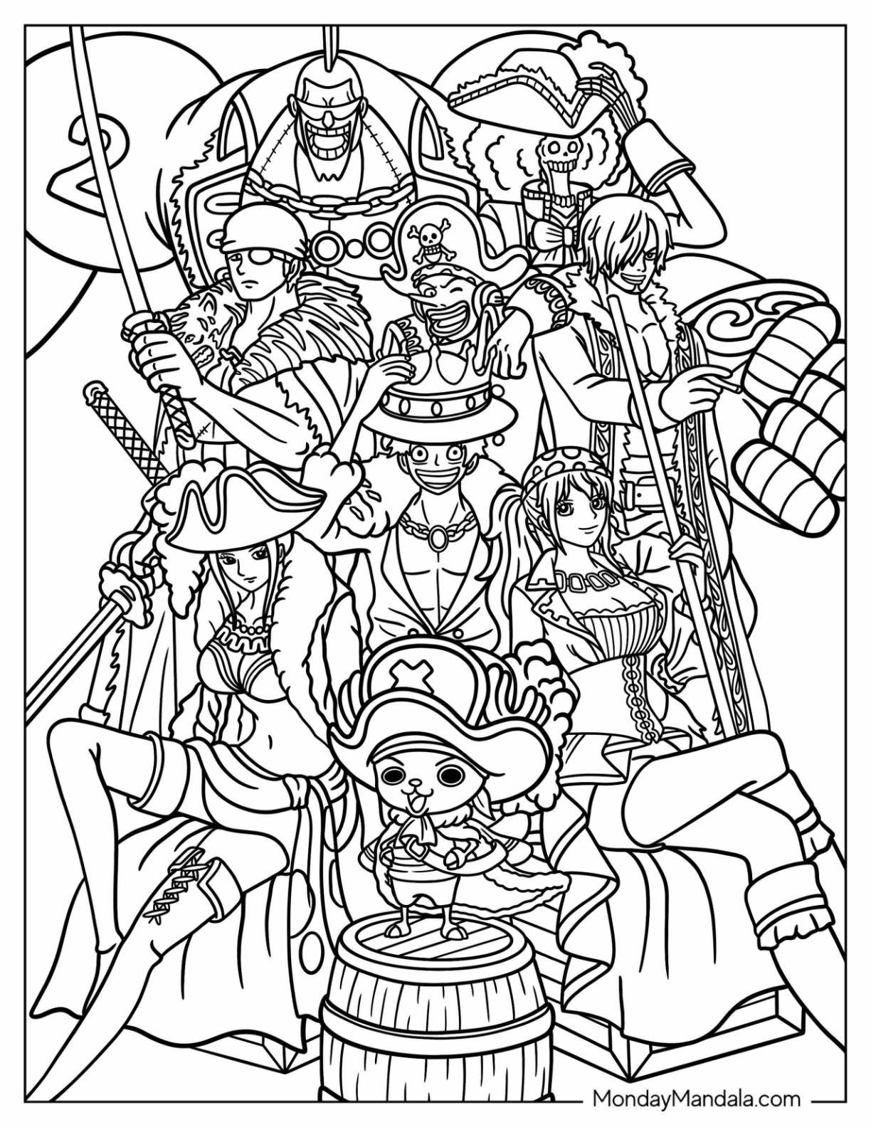 One piece coloring pages free pdf printables