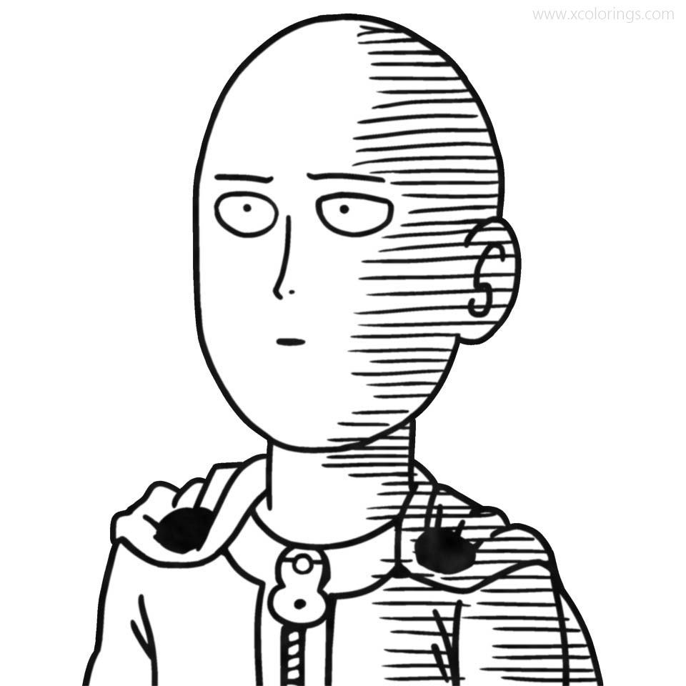 One punch man coloring pages saitama free to print