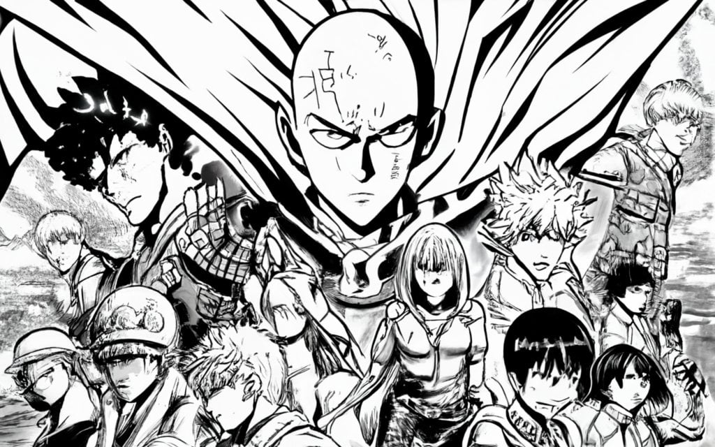One punch man characters coloring pages