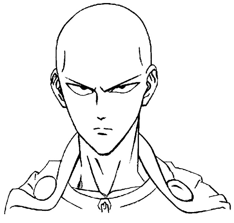 Coloring page one punch man saitama