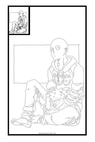 One punch man trace draw and color teaching resources