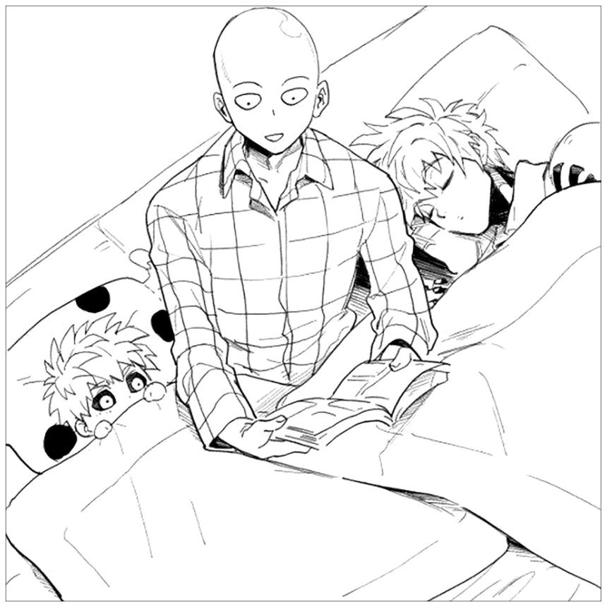 Get this anime coloring pages one punch man