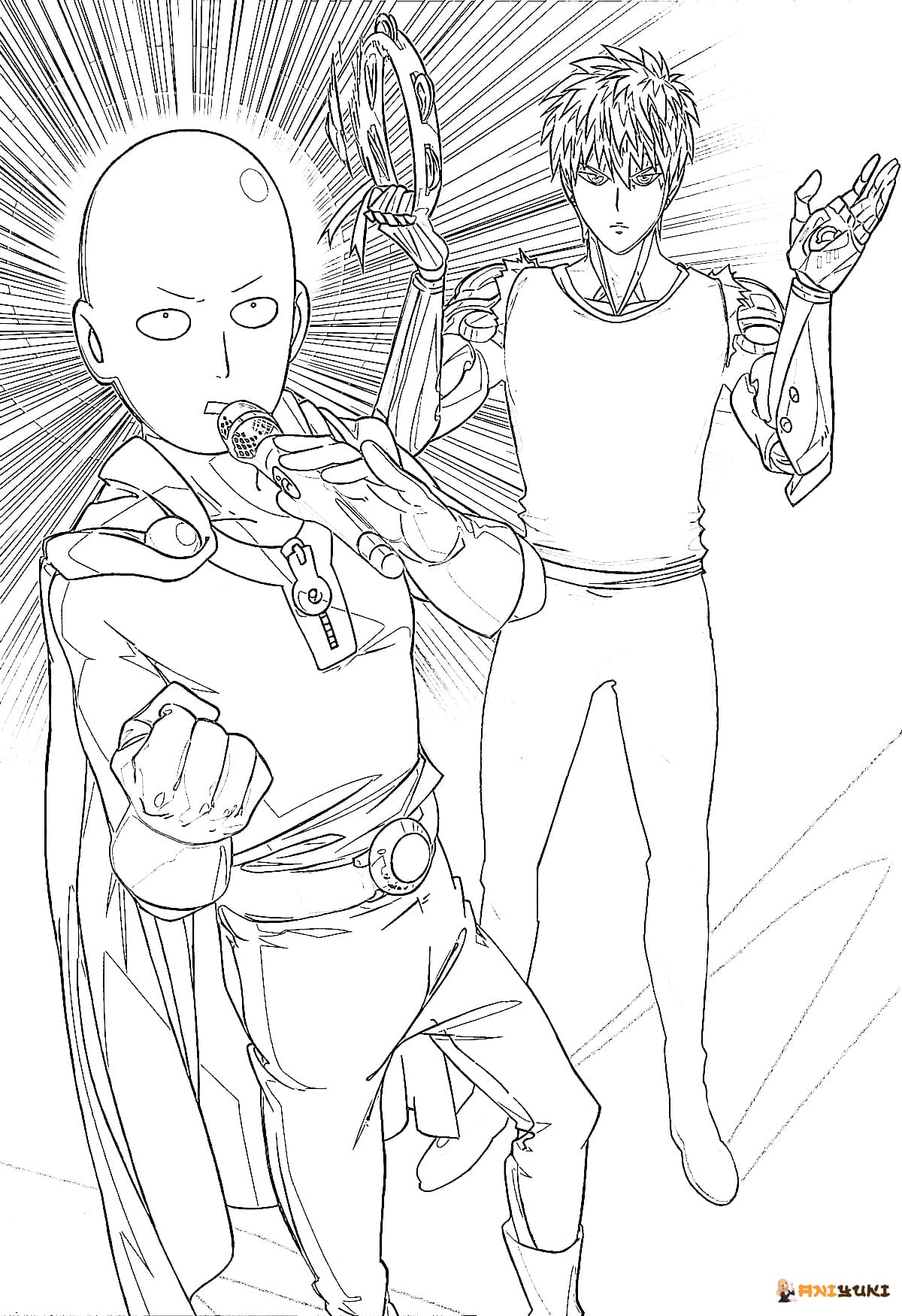 Saitama coloring pages