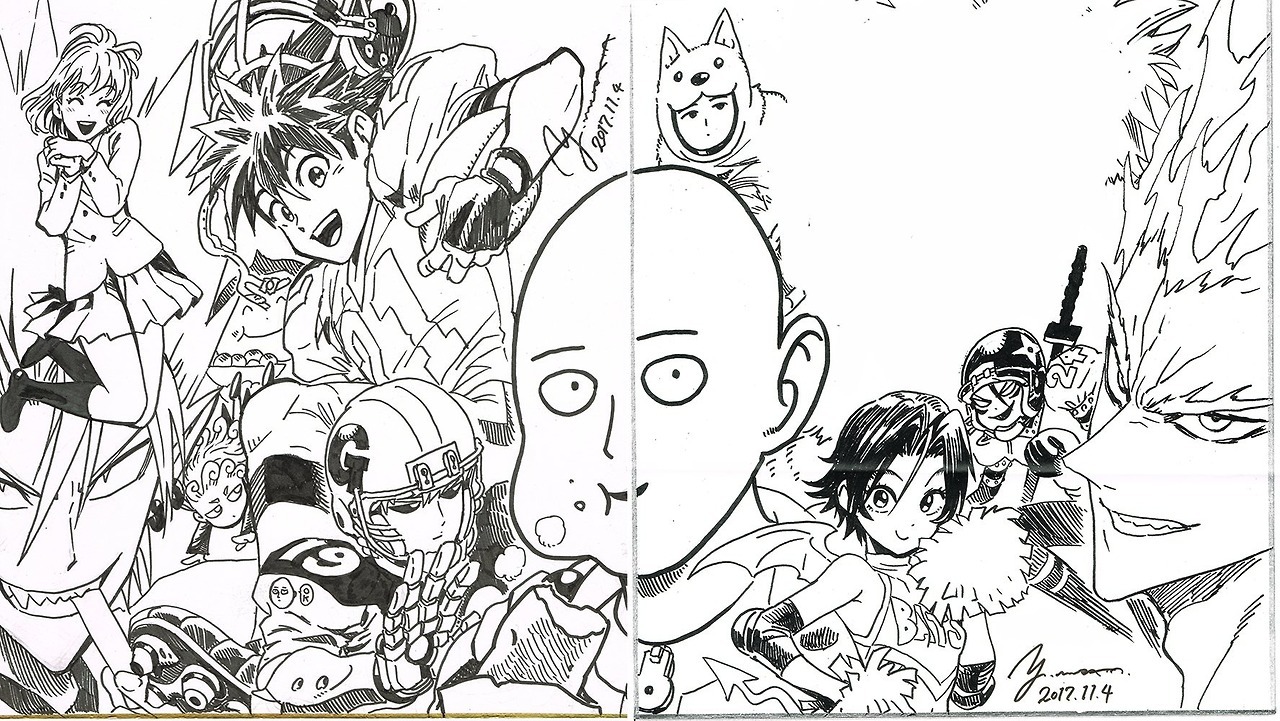 Thank you kentarå miura â one punch man x eyeshield illustration by