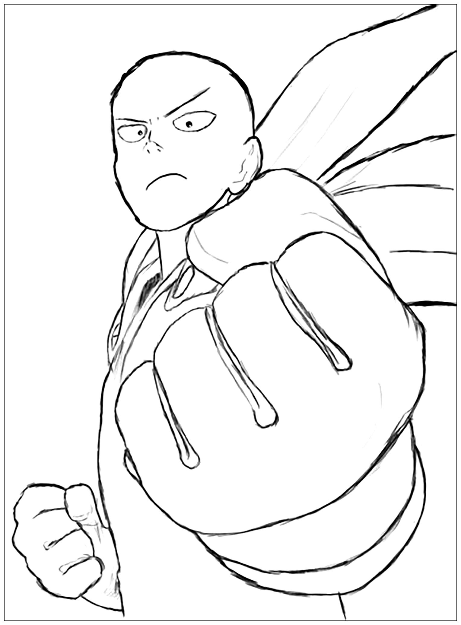 Free one punch man coloring pages