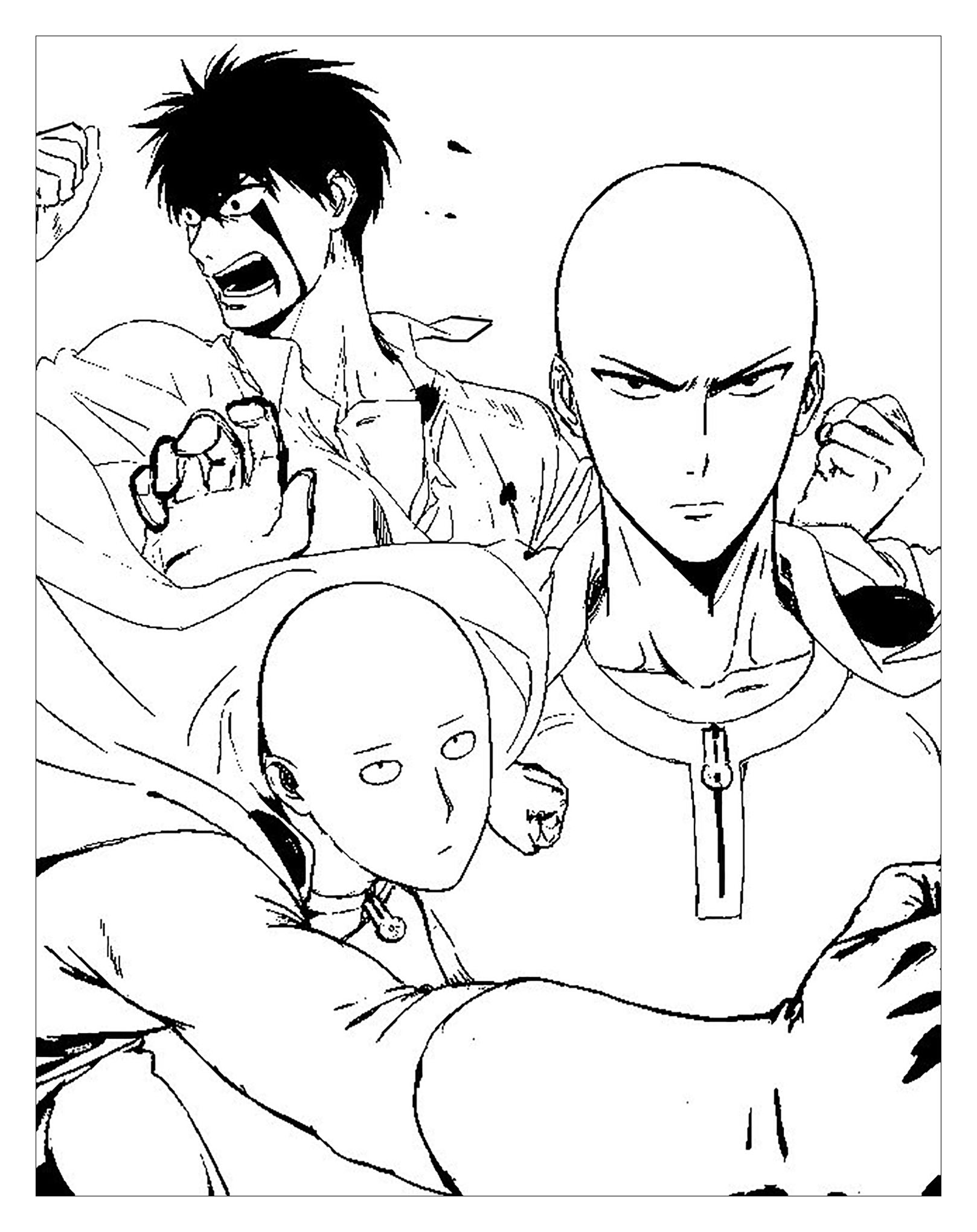 One punch man coloring pages for kids