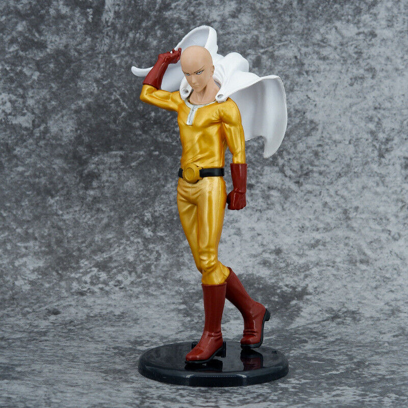 Anime one punch man saitama anime premium figure toy metalic color toy boxed