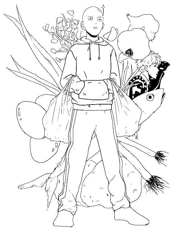 One punch man coloring pages