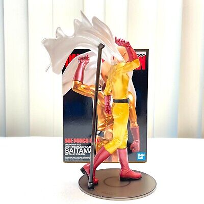 Banpresto one punch man anime premium figure toy saitama metalic color bp