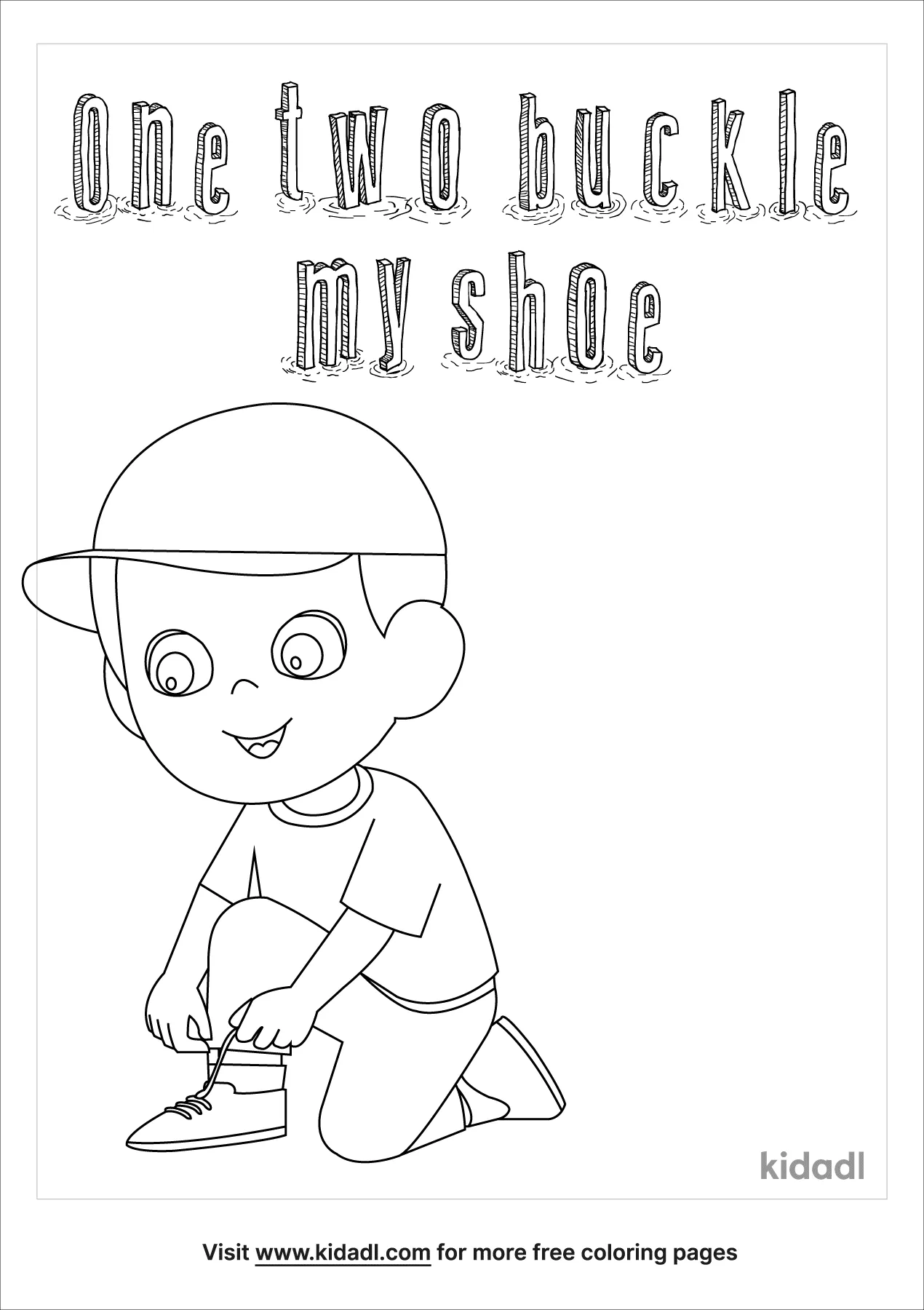 Free one two buckle my shoe coloring page coloring page printables
