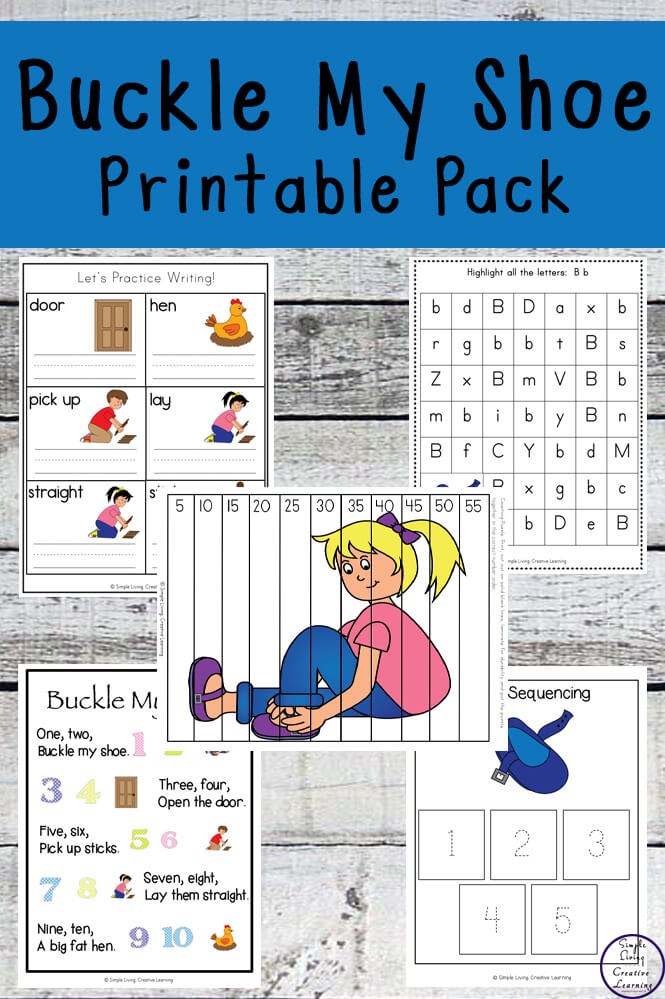 Buckle my shoe printable pack