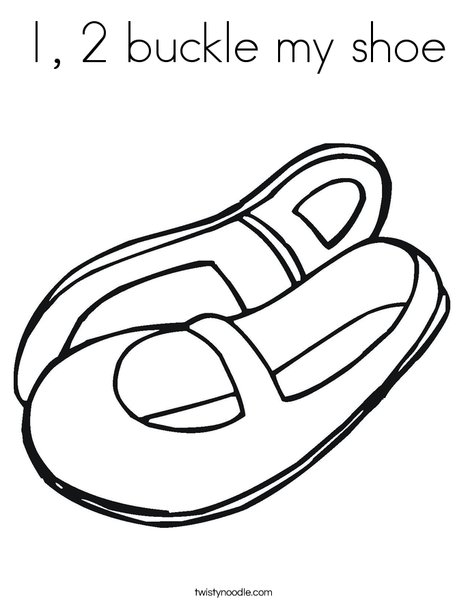 Buckle my shoe coloring page