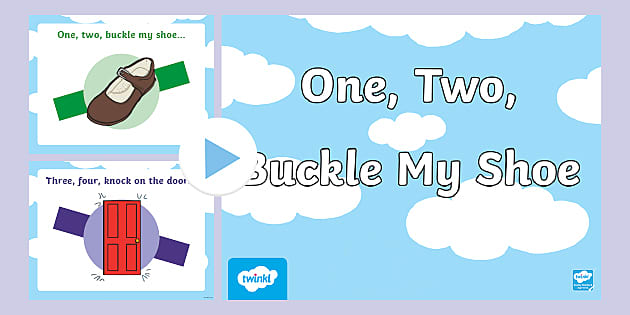 One two buckle my shoe nursery rhyme poster teacher made