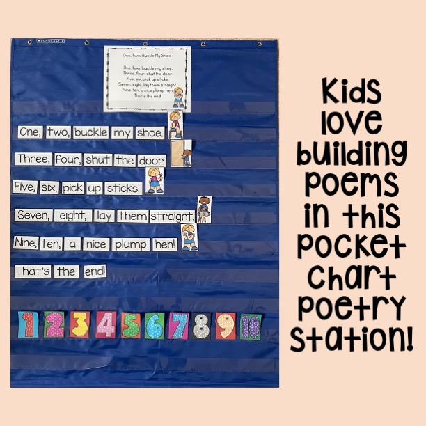 Pocket chart poem one two buckle my shoe nursery rhyme made by teachers